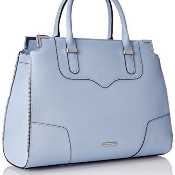 NWT Rebecca Minkoff Leather Soft Blue Amorous Satchel Bag - Picture 2 of 11